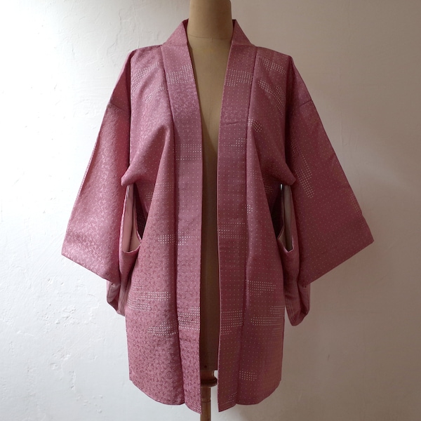 Veste Kimono pièce unique, Kimono soie japonais, Veste Kimono cousue main, Veste Kimono femme, haori, Antiquité japonaise, veste haori