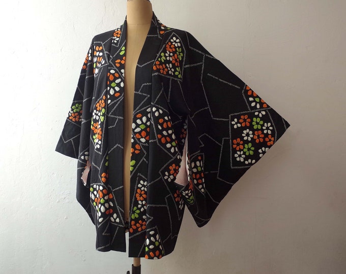 One Piece Kimono Jacket Japanese Silk Kimono Handsewn Etsy