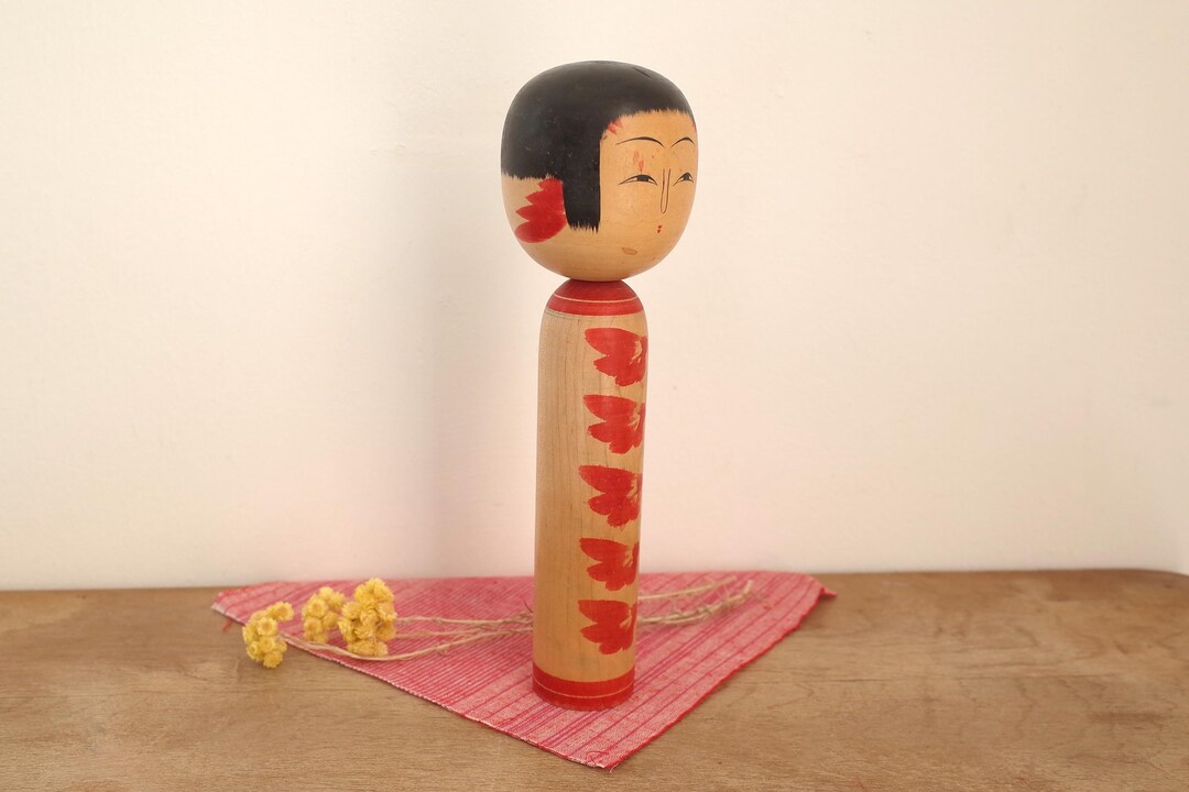 Kokeshi, Vintage Japanese Kokeshi Doll, Antique Poupée Kokeshi, Zao, 21cm