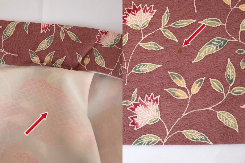 May include: Close-up of a pink fabric with a floral pattern. The fabric has a subtle sheen and is decorated with small, delicate flowers in shades of pink, white, and green. The fabric is slightly creased, giving it a vintage look.