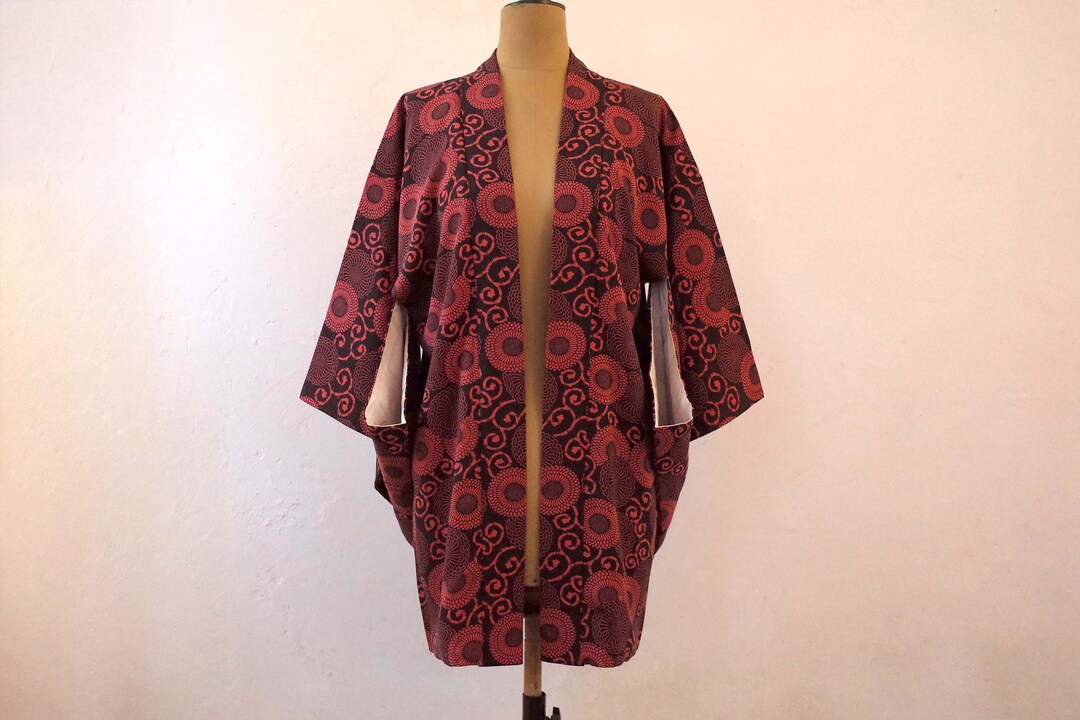 One Piece Kimono Jacket Japanese Silk Kimono Handsewn Etsy