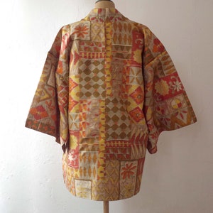 Veste Kimono en soie japonaise, Veste Kimono femme pièce unique cousue main, Antiquité japonaise, veste Haori vintage Meisen Années 20