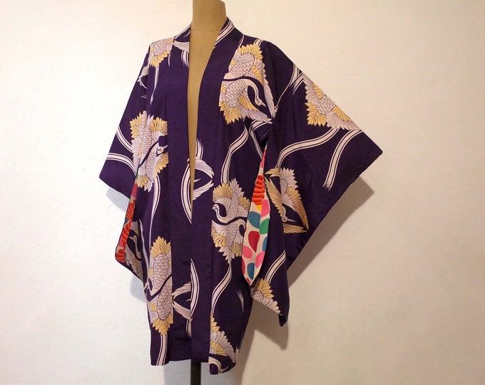 One Piece Kimono Jacket Japanese Silk Kimono Handsewn Etsy