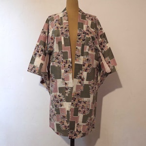 Veste Kimono en soie japonaise, Veste Kimono femme pièce unique cousue main, Antiquité japonaise, veste Haori vintage Meisen Années 20,