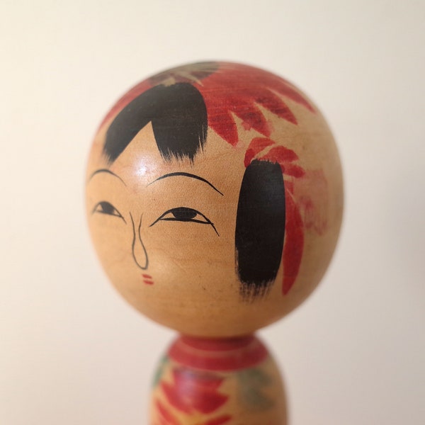 kokeshi, poupée kokeshi japonaise vintage, poupée antique kokeshi, togatta, 17cm