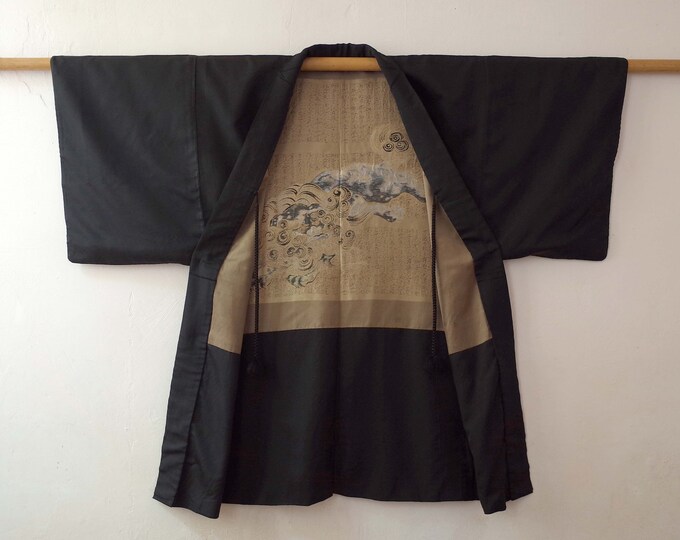 One Piece Kimono Jacket Japanese Silk Kimono Handsewn Etsy