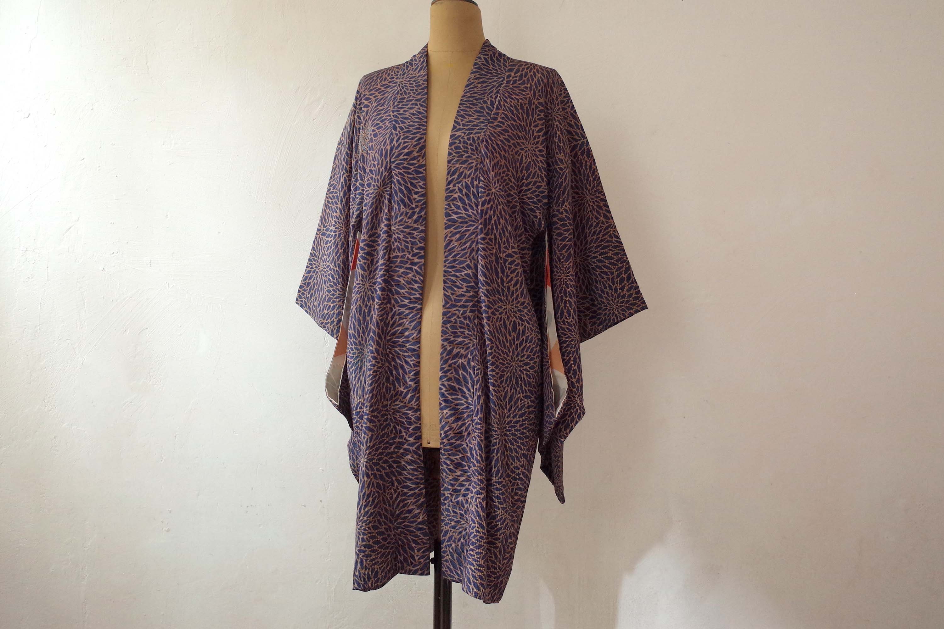 One Piece Kimono Jacket Japanese Silk Kimono Handsewn Etsy