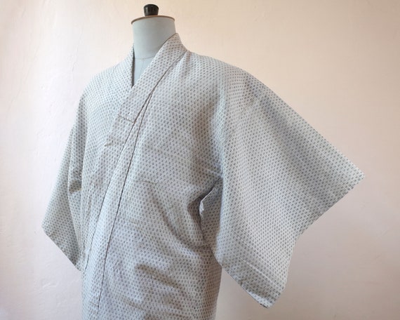 kimono, vintage Japanese mens summer kimono, antiq