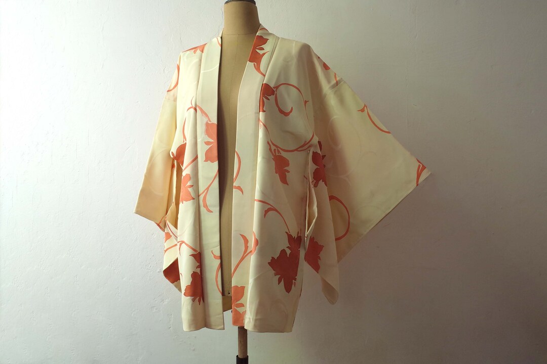One Piece Kimono Jacket, Japanese Silk Kimono, Handsewn Kimono Jacket, Women's Kimono Jacket