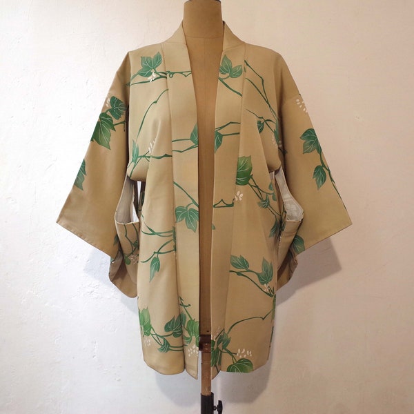 Veste Kimono pièce unique, Kimono soie japonais, Veste Kimono cousue main, Veste Kimono femme, haori, Antiquité japonaise, veste haori