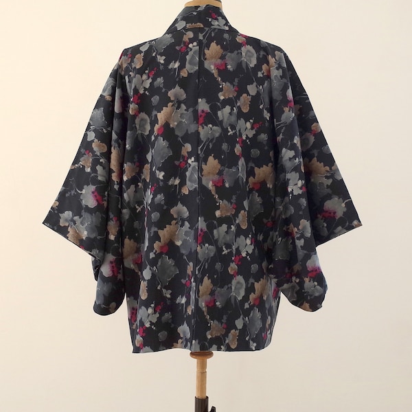 Veste Kimono pièce unique, Kimono soie japonais, Veste Kimono cousue main, Veste Kimono femme, haori, Antiquité japonaise, veste haori