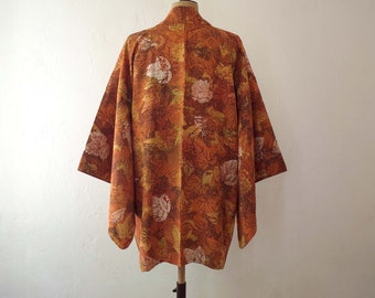 One piece Kimono jacket, Japanese silk kimono, hand-sewn Kimono jacket, Women's Kimono jacket, haori, Japanese antique, haori jacket