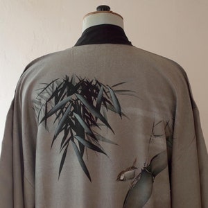 Kimono vintage en soie japonaise, antique kimono, kimono cardigan, dressing gown, kimono d&#39;intérieur, juban