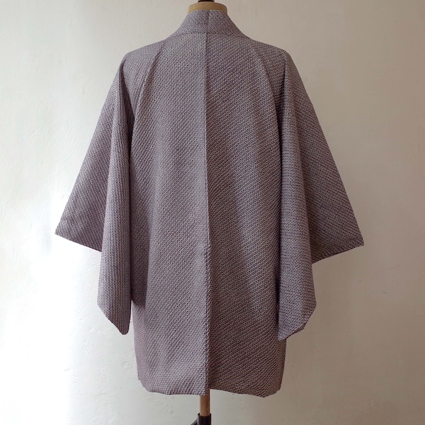 Veste Kimono pièce unique, Kimono soie japonais, Veste Kimono cousue main, Veste Kimono femme, haori shibori, Antiquité japonaise, shibori