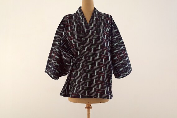 kimono, kasuri, noragi, haori, Japanese work wear… - image 1