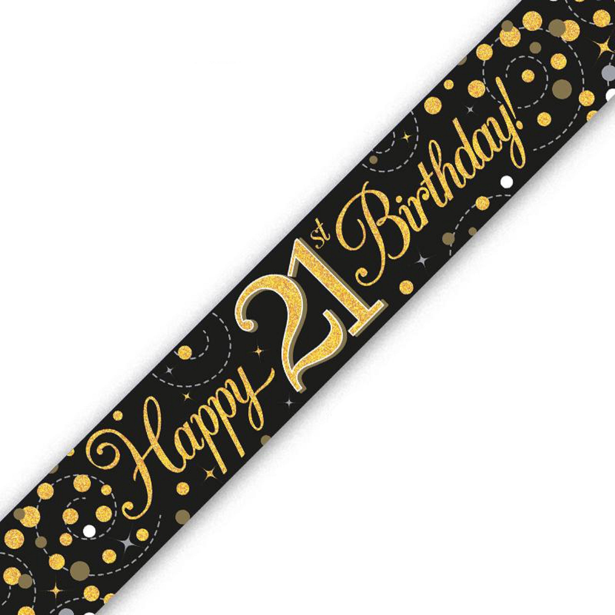 Happy 21st Birthday Black & Gold Banner / 21st Birthday - Etsy
