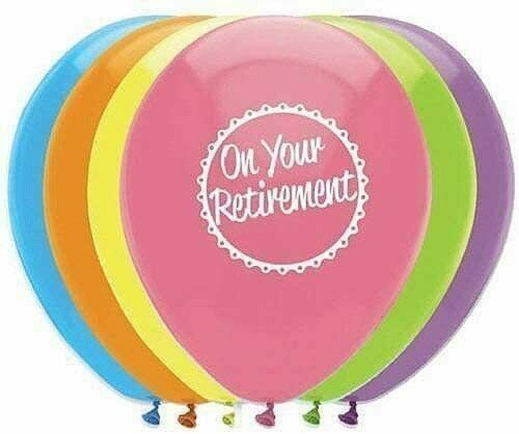 6 Pack on Your Retirement Helium Balloons / Multi Colour Etsy