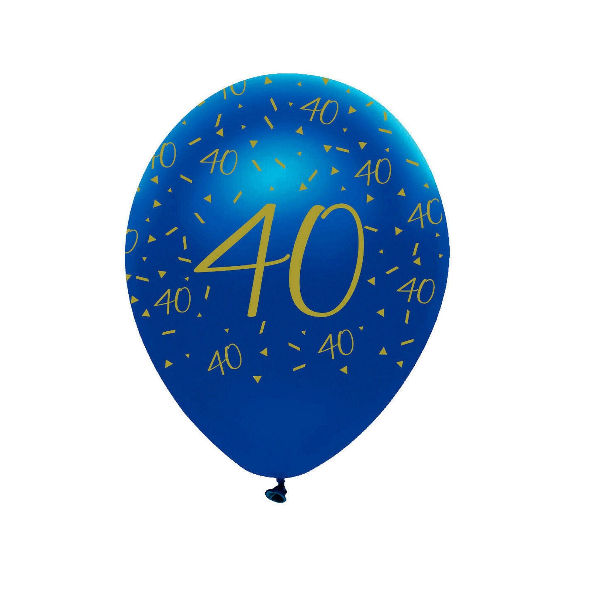 6 Pack 40th Birthday Blue & Gold Helium Balloons / Age 40 Etsy UK