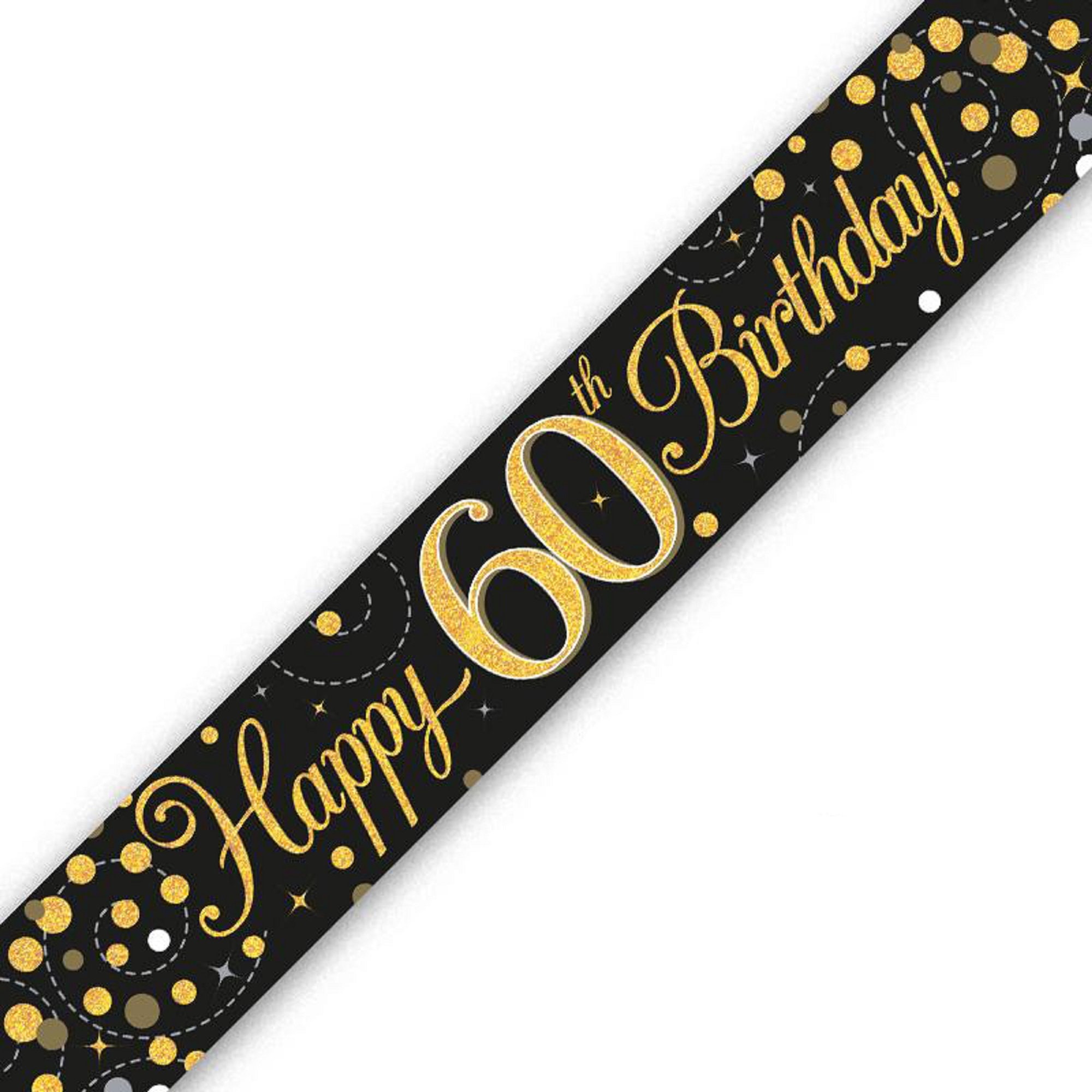 Happy 60th Birthday Black & Gold Banner / 60th Birthday | Etsy UK