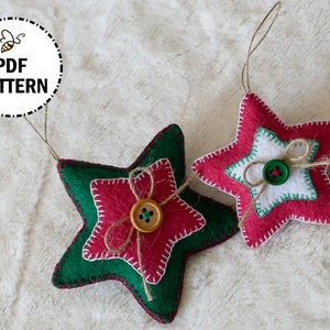 Felt Christmas Star Ornament Sewing Pattern & Tutorial (PDF Digital Download)