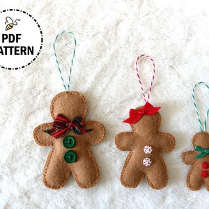 Christmas Gingerbread People Ornament Pattern & Tutorial - Quick and Easy Decoration Project - Instant PDF Digital Download