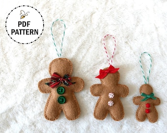 Christmas Gingerbread People Ornament Pattern & Tutorial - Quick and Easy Decoration Project - Instant PDF Digital Download