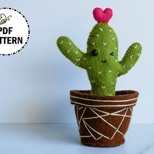 Saguaro Love Cactus Felt Sewing Pattern & Tutorial (PDF Digital Download)