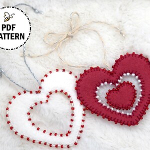 Inner Heart Felt Ornament Pattern & Tutorial - Quick and Easy Decoration Project - Instant PDF Digital Download