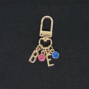 Initial Charm Keychain | Gold Bag Charm | Purse Charm | Bag Accessories | Custom Bag Charm | Birthday Gift | Mother's Day |