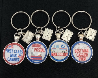 Mail Carrier Keychain: USPS Gift with Envelope Charm
