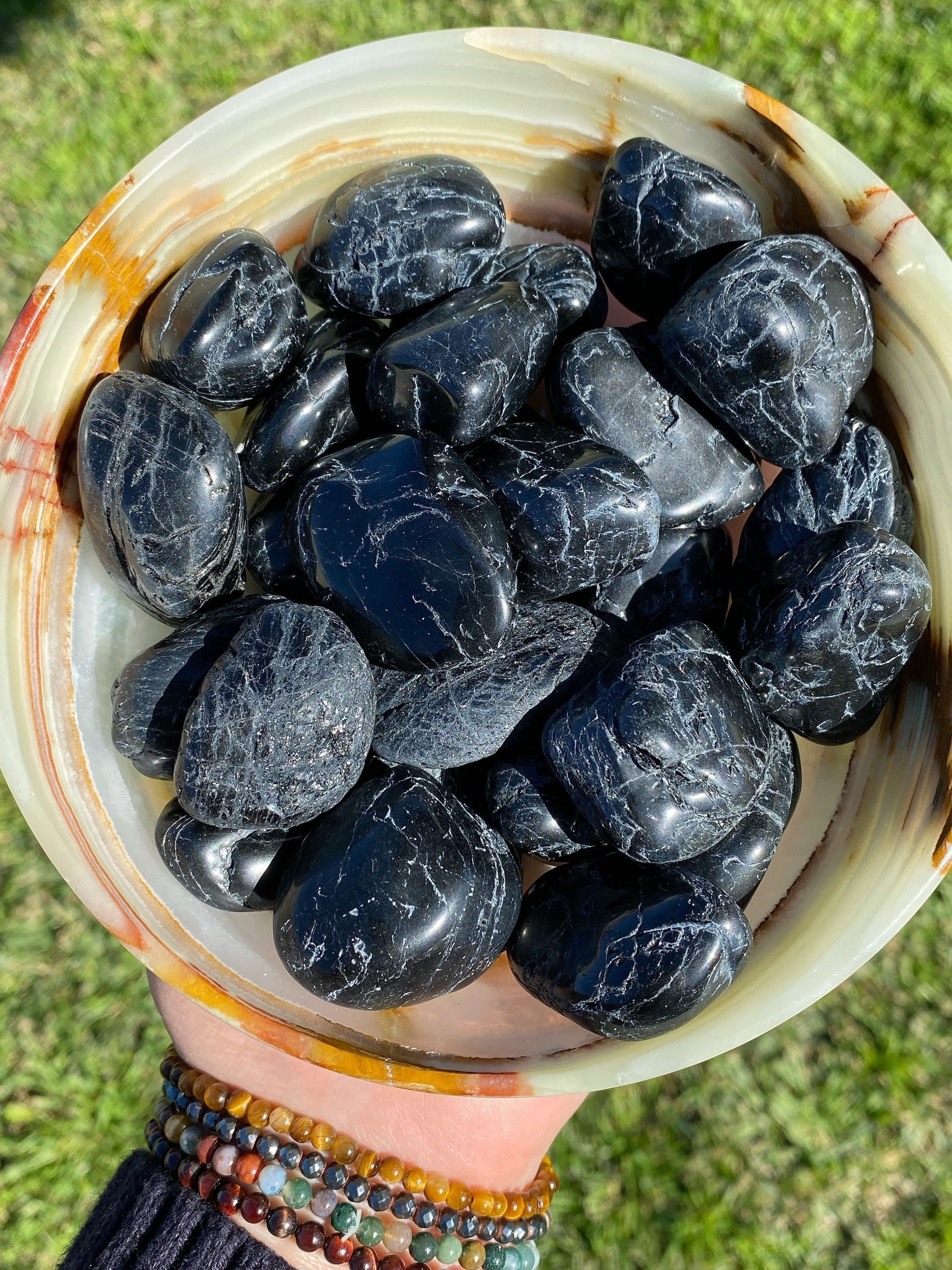 1 Black Tourmaline Polished Tumbled Stone, Rocks, Rock Collection