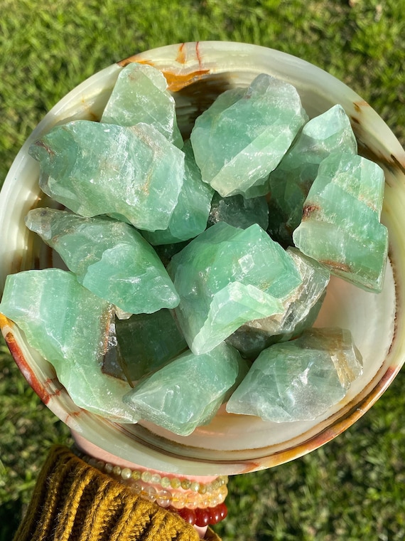 Green Calcite Chunks Green Calcite Chunks