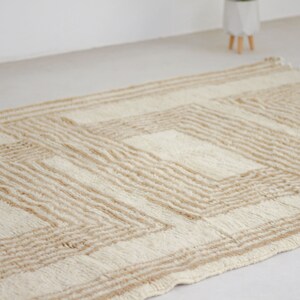 Moroccan Rug White and Brown - Handwoven Modern Living Room Rug - White ...
