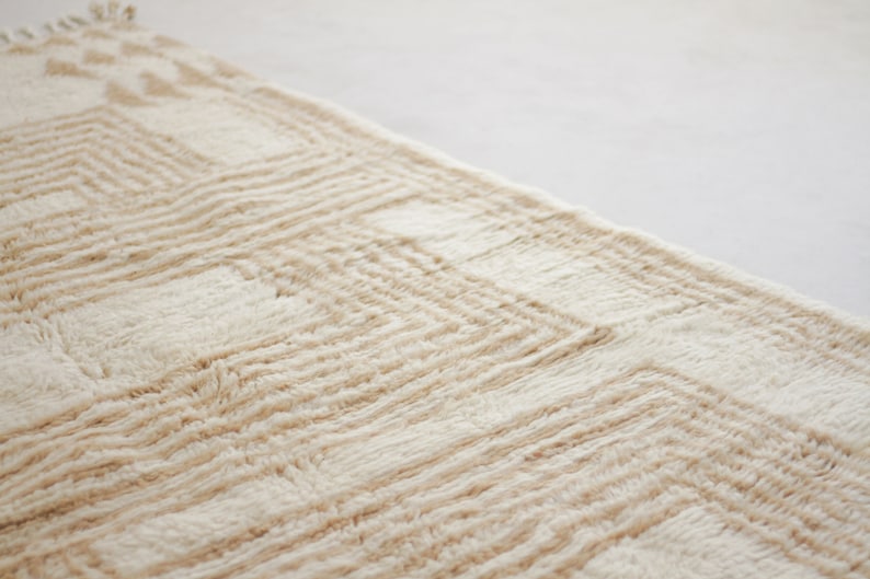 Moroccan Rug White and Brown - Handwoven Modern Living Room Rug - White ...