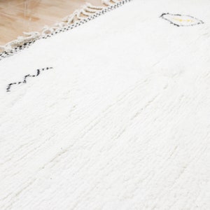 Marokkanischer Teppich für Wohnzimmer Boho Teppich bunt Flauschiger Teppich Weicher Wollteppich Shag Teppich Beni ourain Stil Echte Lammwolle Bild 6