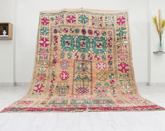 Vintage moroccan rug / 70s rug / Abstract Handmade Berber area rug / Moroccan rug for living room