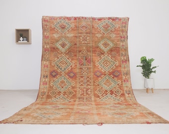 Vintage moroccan rug - large vintage rug - 5x10 rug - Authentic Moroccan Berber rug