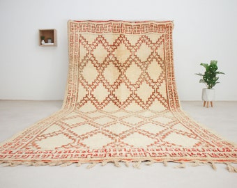 Vintage moroccan rug - Off-white Beniourain Rug - Authentic Moroccan Berber rug