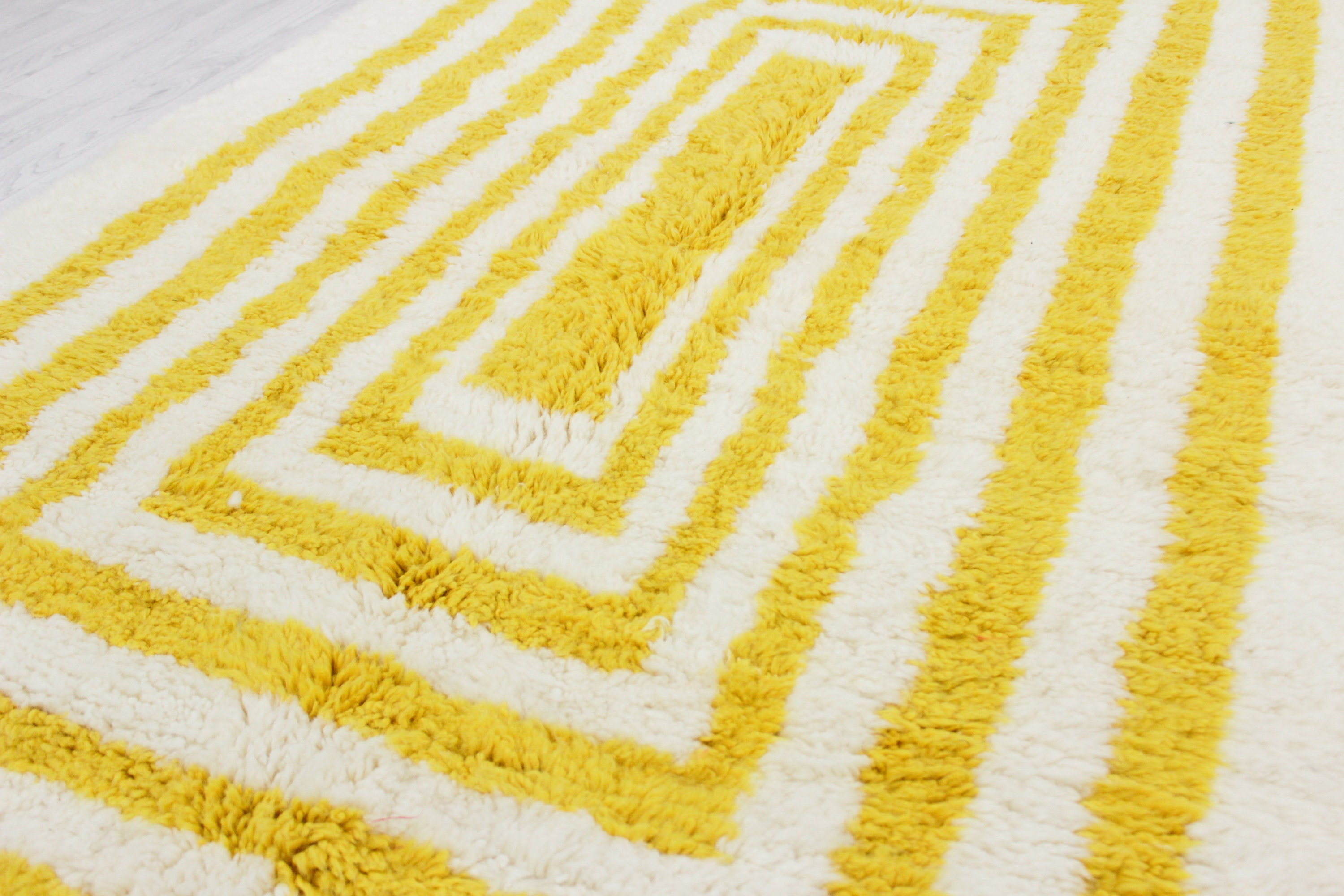 Moroccan Yellow Rug Abstract Yellow and White Carpet - Etsy