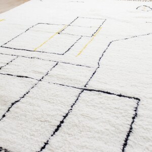 Marokkanischer Teppich für Wohnzimmer Boho Teppich bunt Flauschiger Teppich Weicher Wollteppich Shag Teppich Beni ourain Stil Echte Lammwolle Bild 2