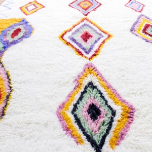 Beni ourain rug kilim rug living room rug home decor fabric colorful carpet moroccan rug tapis azilal soft wool image 4