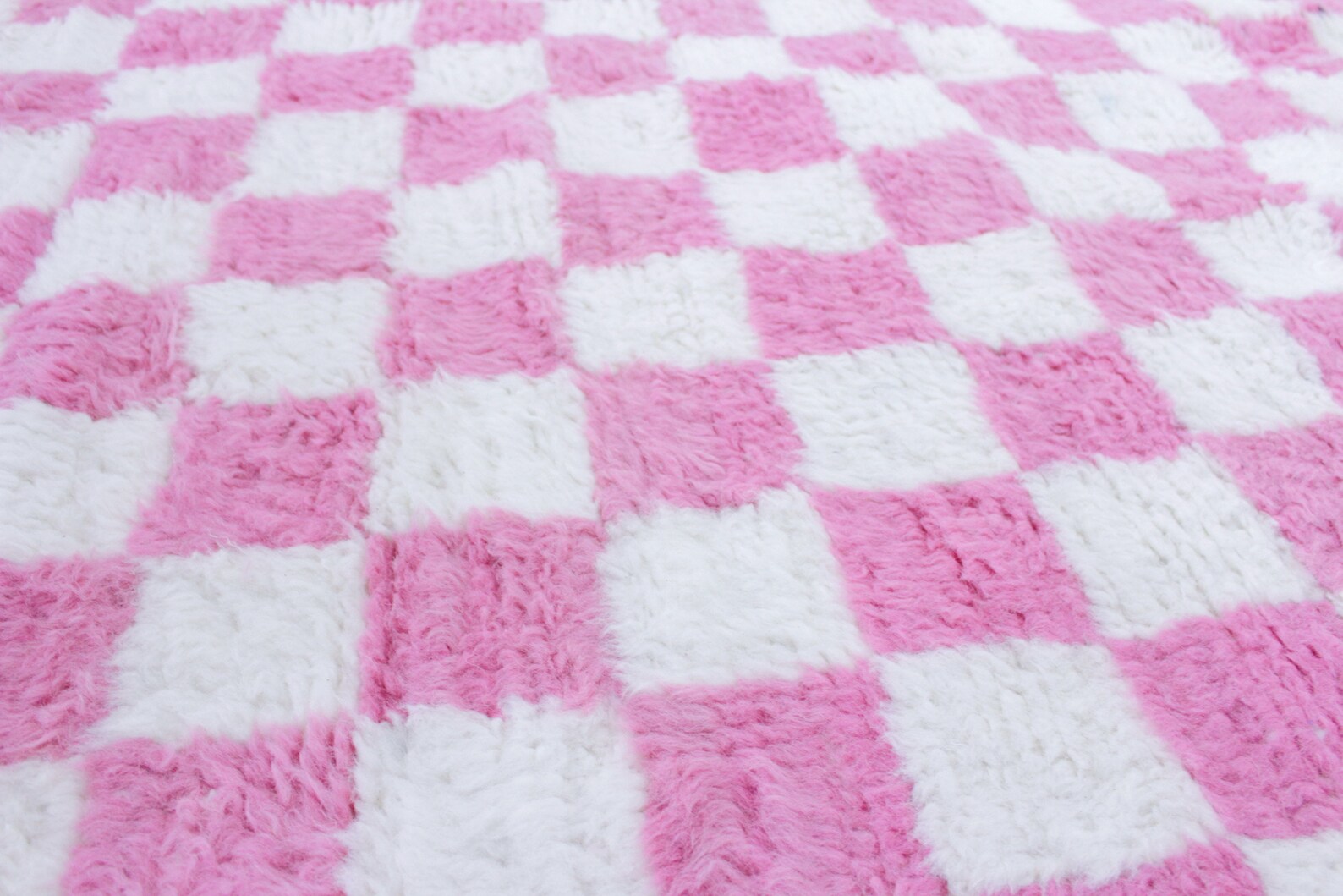 Moroccan Pink and White Checkered Rug Morocco Checker Rug Etsy