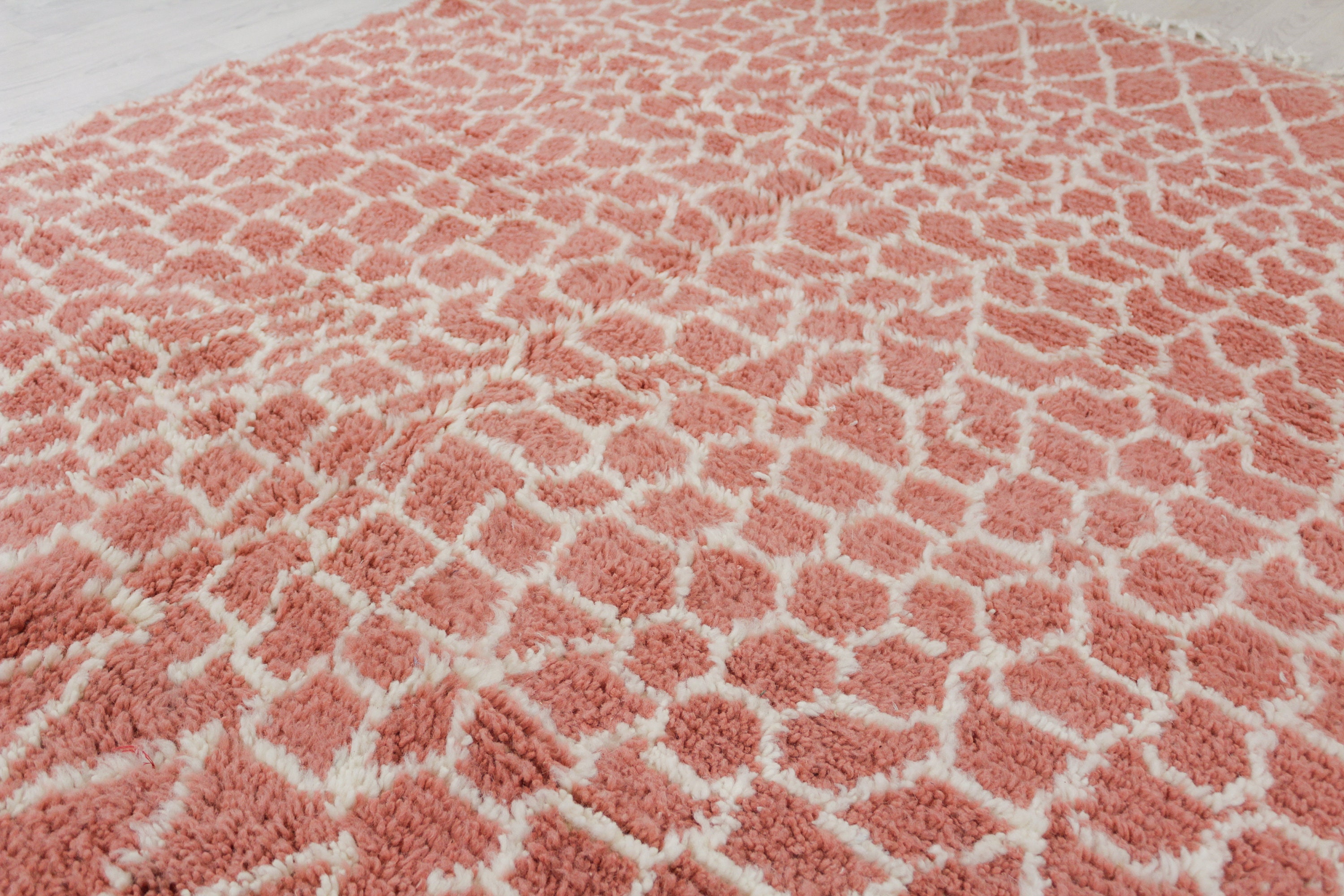 Pink Arabic Rug Pink Moroccan Rug - Soft Handmade Rug - Custom Pink and White Rug for ...