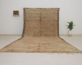 Vintage moroccan rug - large Gray Beni Mguild Rug  - 6x12 rug - Authentic Moroccan Berber rug
