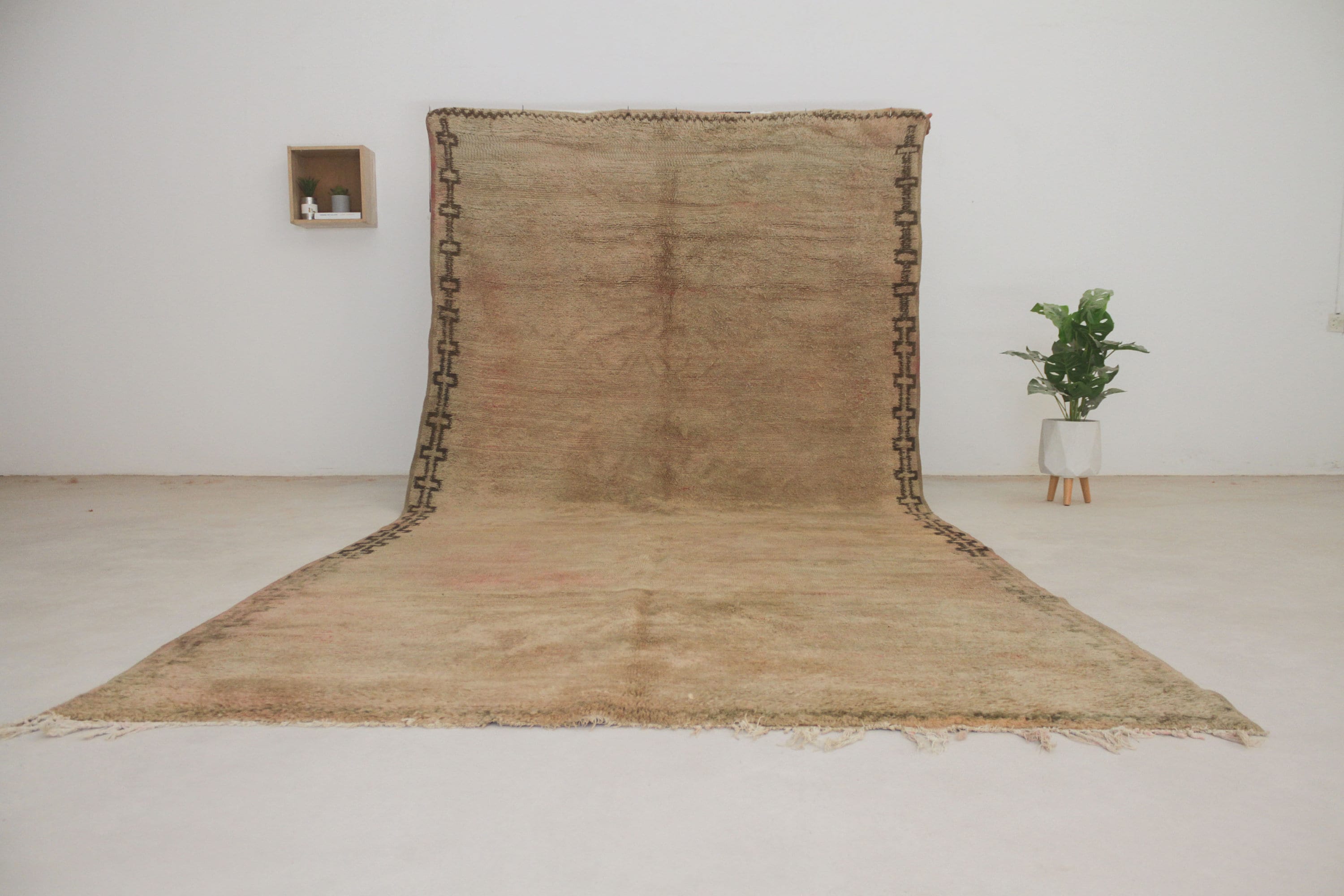 Vintage moroccan rug - large Gray Beni Mguild Rug  - 6x12 rug - Authentic Moroccan Berber rug