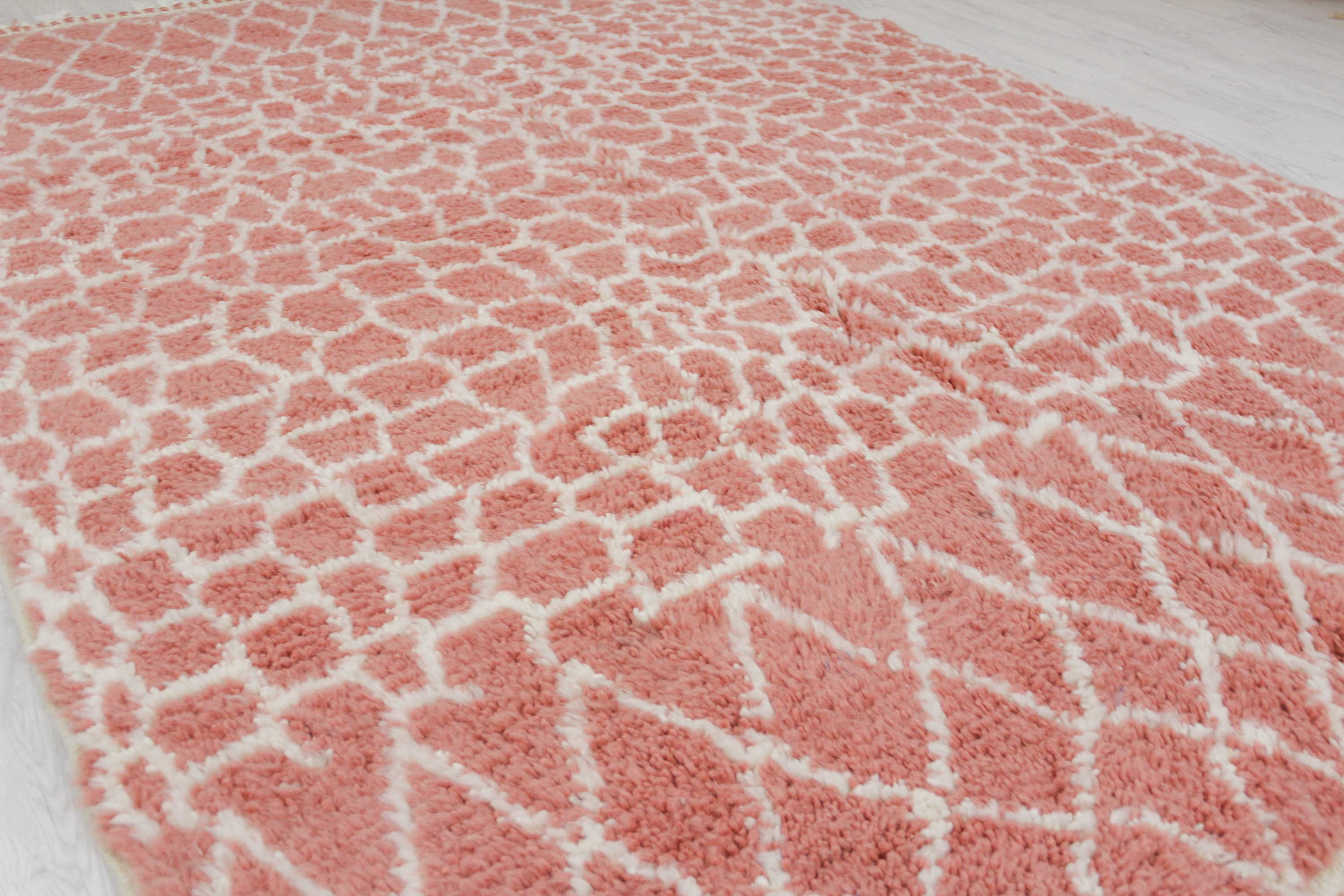 Pink Arabic Rug Pink Moroccan Rug - Soft Handmade Rug - Custom Pink and White Rug for ...