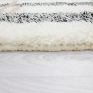 White Moroccan Runner rug hallway runner rug moroccan White and Brown Beni ourain rug Genuine lamb Wool image 8