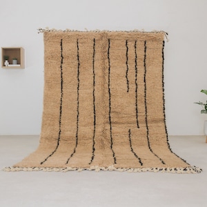 Moroccan rug brown - Solid living room rug - Brown Beni ourain rug - Contemporary Moroccan area rug