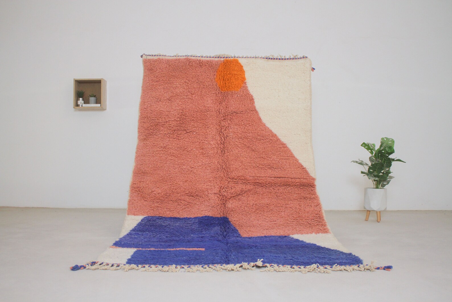 Moroccan Rug Pink - Beni Ourain Rug - Custom Rug - Geometric Blue ...