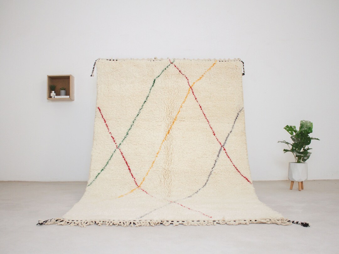 Moroccan Area Rug- Colorful Beni Ourain Rug for Living Room - Mid ...
